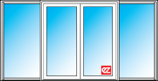 hinged door
